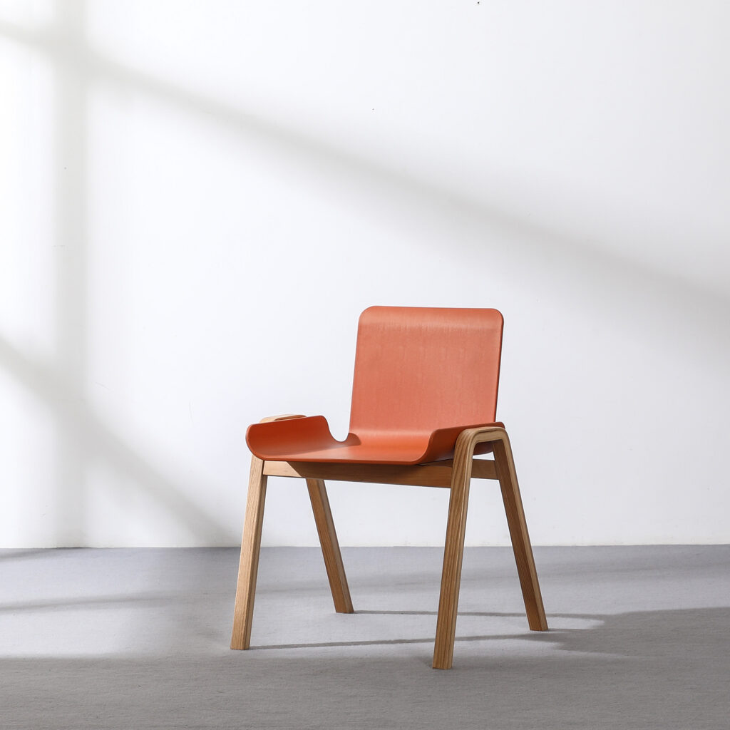 orange red office chair
